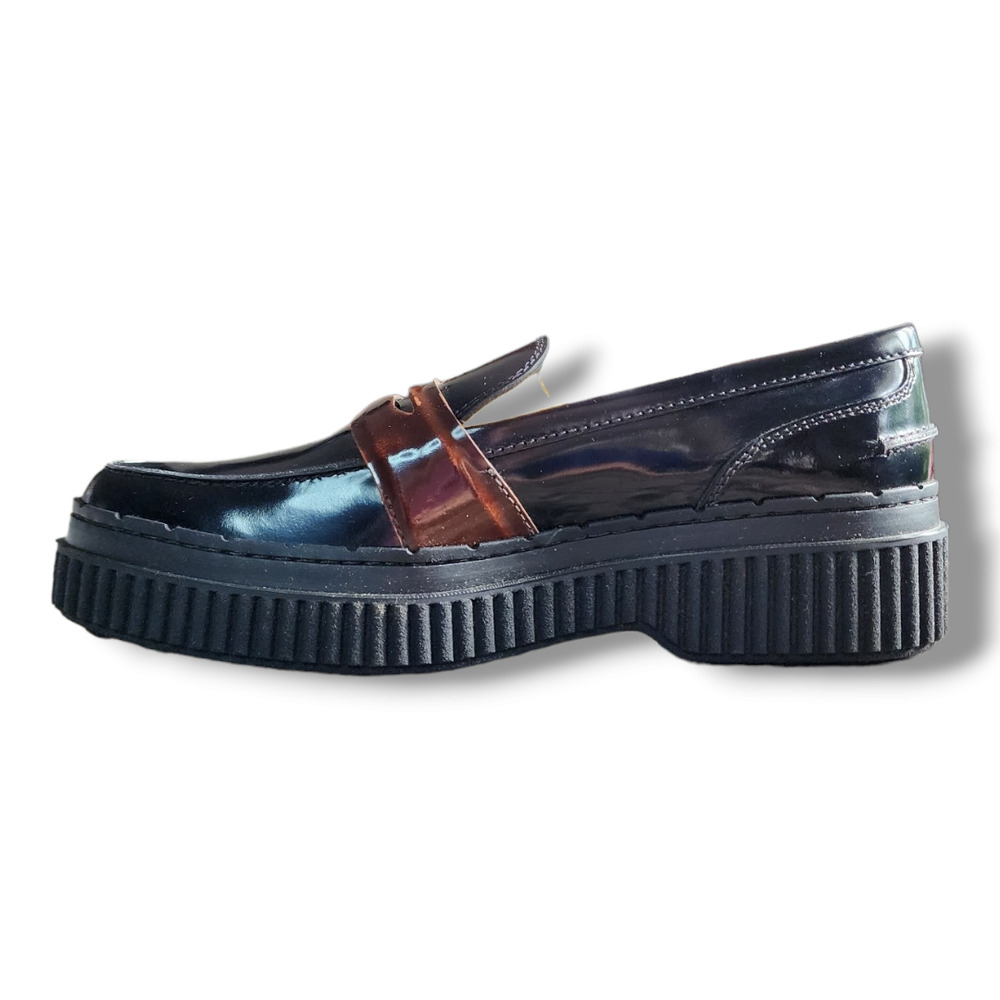 Tod's Black Patent Leather Penny Loafers with Brown Keeper Women’s Size 36 - Picture 5 of 16